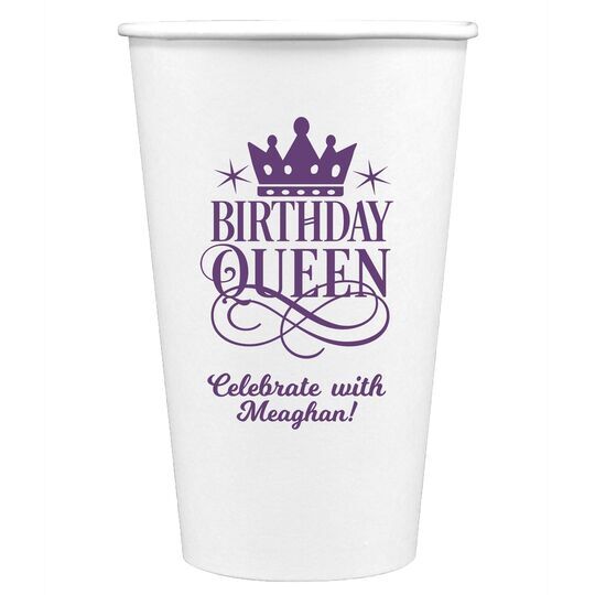 Birthday Queen Paper Coffee Cups